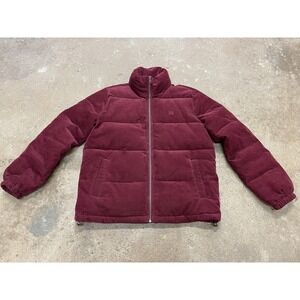 Levi's‎ Jacket Womens Small Burgundy Corduroy Puffer Stand Collar Full Zip Warm